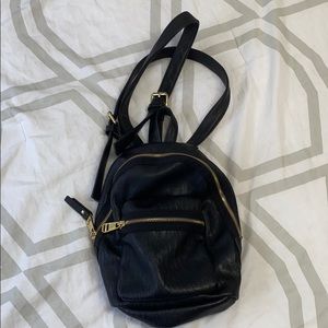 Madden Girl black soft leather mini backpack